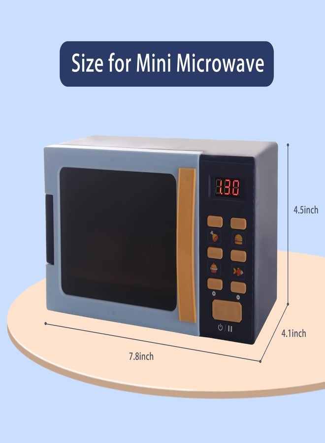 Cuterabit Kids Microwave Toy with Light and Sound, Realistic Toy Kitchen Appliances, Play Kitchen Accessories and Play Food for Toddlers 3 Year Old Up Girls Boys, Blue - Image 5